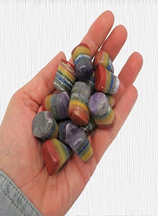 TOI SHOP Seven Chakra Agate Tumble/Pebbles Stone. for Reiki, Crystal, Vastu, Fang Shui Aura, Home Decor, Office Decor, Gifting, Good Luck, showpiece etc. (Seven Chakra, 200 gm) - Image 2